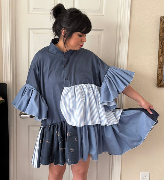 Sunday Blues Ruffled Dres/Tunic