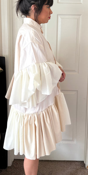Neutral Paradise Ruffled Tunic/Dress