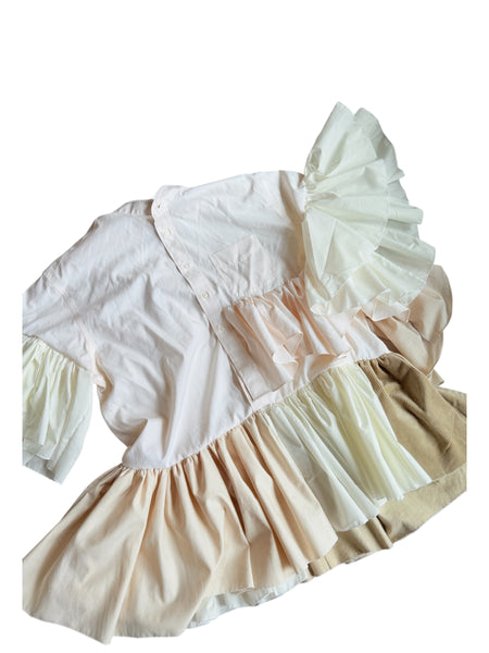 Neutral Paradise Ruffled Tunic/Dress