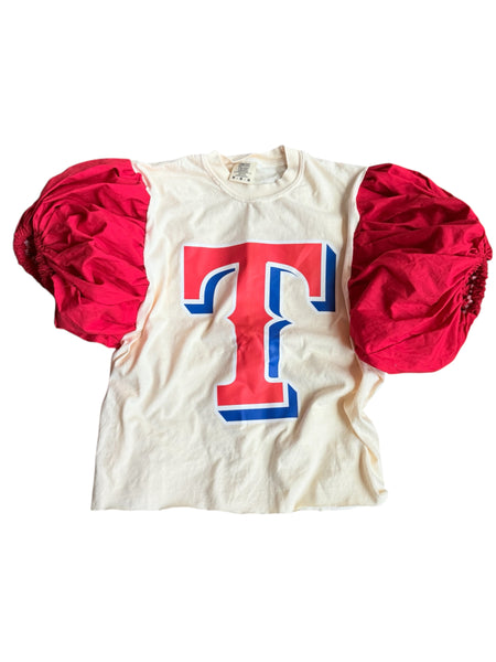 Texas Rangers Color Block Puff (Choose between a T Shirt Puff or Off Shoulder)