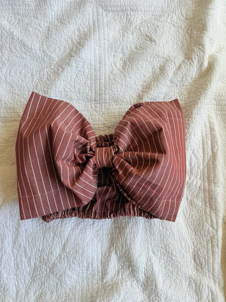 Light Chocolate Striped Vivianna Bow Top