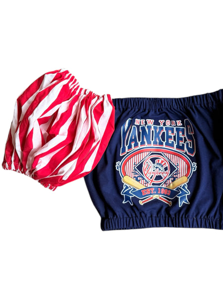 NY Yankees Americana Puff (Choose between a T Shirt Puff or Off Shoulder)