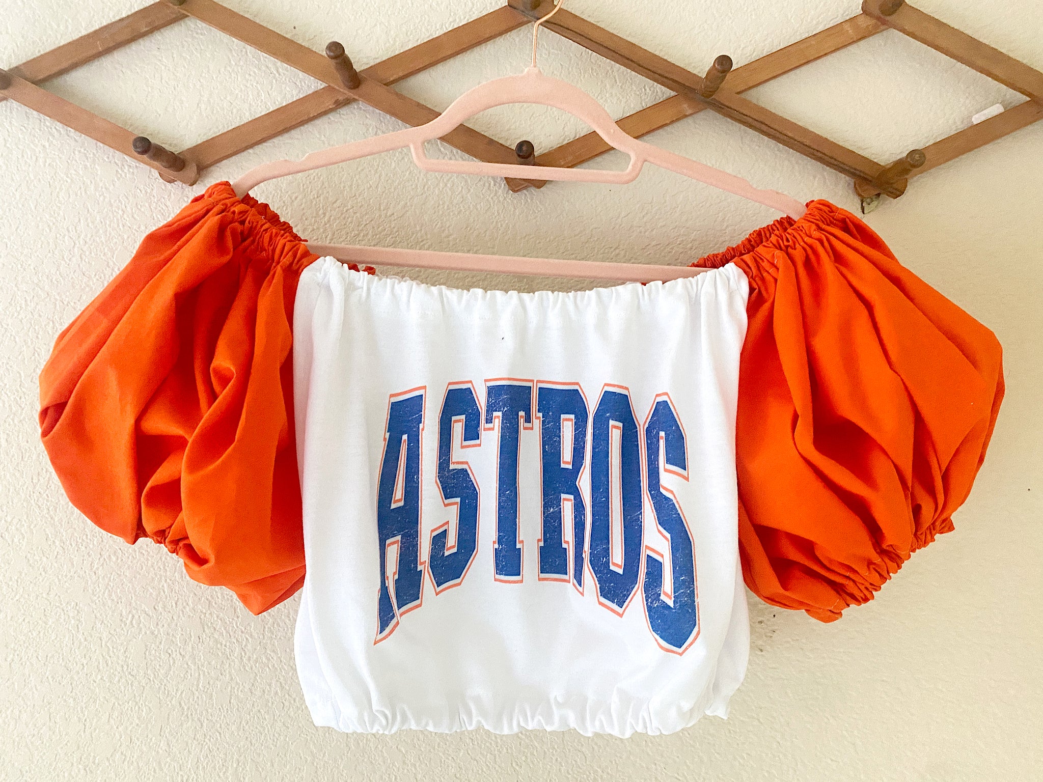 Astros Orange Color Block Puff (Choose between a T Shirt Puff or Off Shoulder)