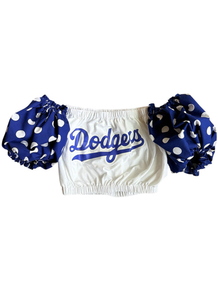 Dodgers Polka Dot Puff (Choose between a T Shirt Puff or Off Shoulder)