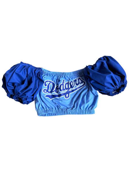 Baby Blue Dodgers Color block Puff (Choose between a T Shirt Puff or Off Shoulder)