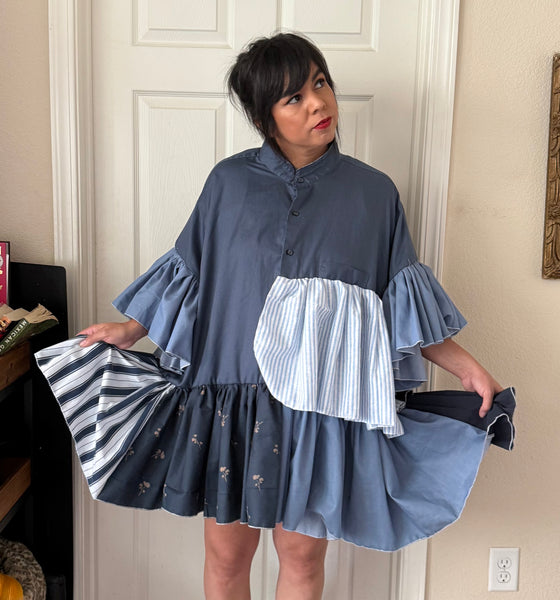 Sunday Blues Ruffled Dres/Tunic