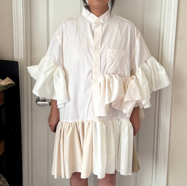 Neutral Paradise Ruffled Tunic/Dress