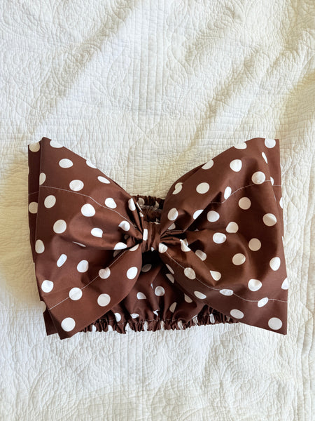 Brown Polka Dot Viviana Bow Top