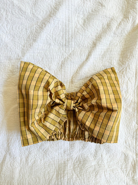 Mellow Yellow Plaid Viviana Bow Top