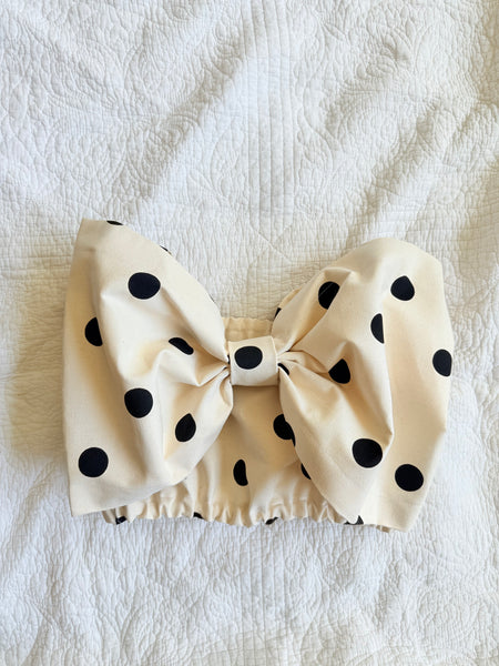 Ivory Polka Dot Viviana Bow Top
