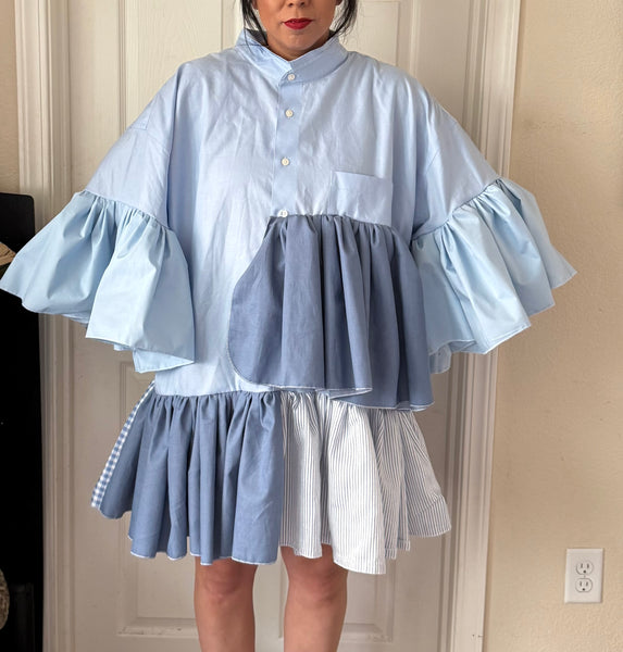 Picnic Blues Ruffled Dress/Tunic