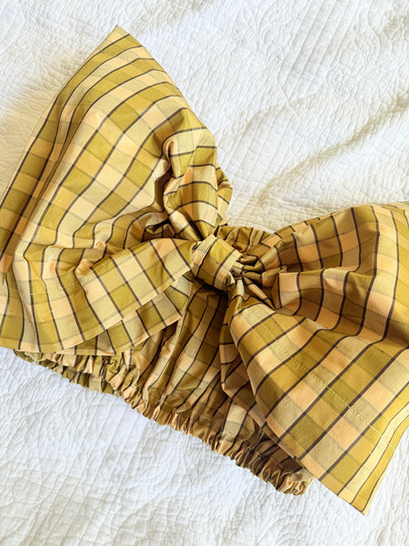 Mellow Yellow Plaid Viviana Bow Top