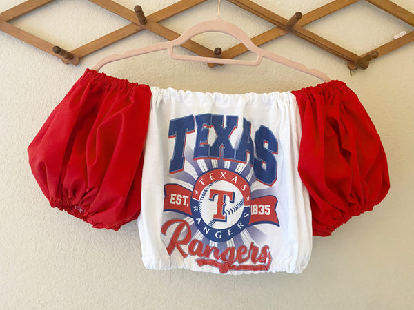 Texas Rangers Color Block Puff (Choose between a T Shirt Puff or Off Shoulder)