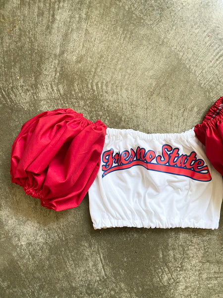 Fresno State Black Buffalo Check Puff (Comes in off Shoulder or T-Shirt Puff)