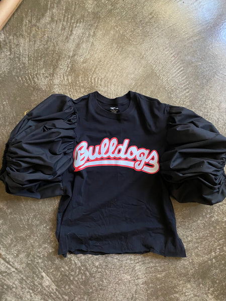 Bulldogs Navy/Red Contrast Puff (Comes in off Shoulder or T-Shirt Puff)