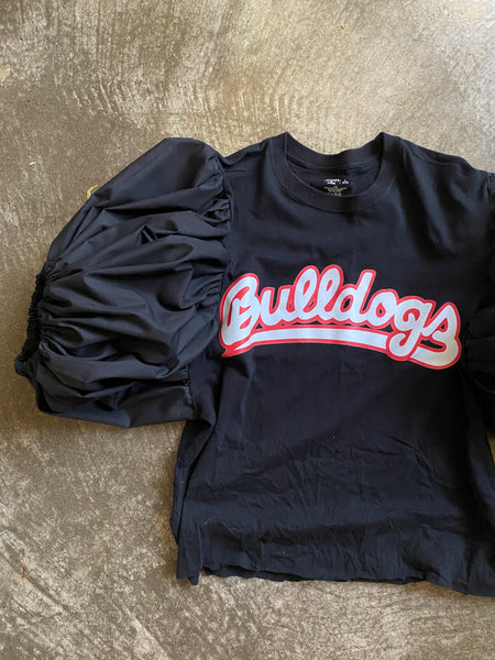Bulldogs Black Denim Puff (Comes in off Shoulder or T-Shirt Puff)